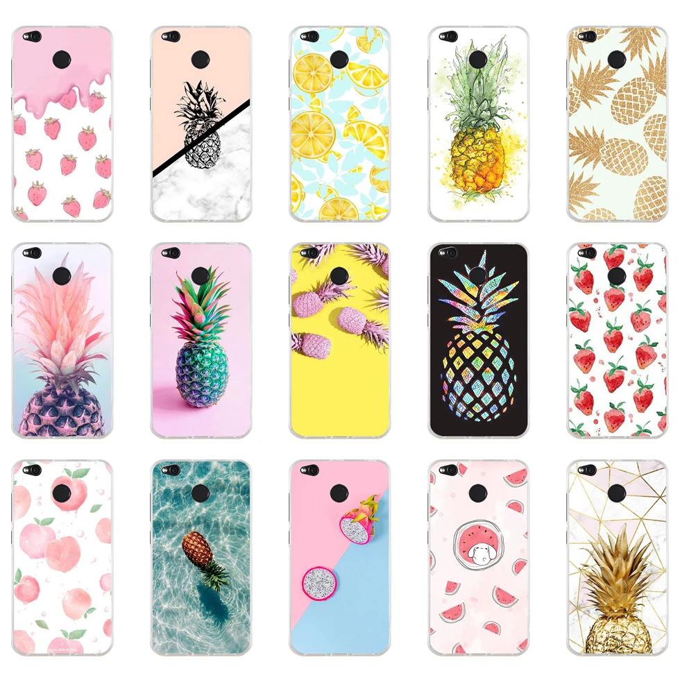 

161 ZX Pineapple TPU Soft Silicone Phone Case for Xiaomi Redmi 4X 4A 5A 6A 6 Note 5a pro mi a1 8 lite Cover