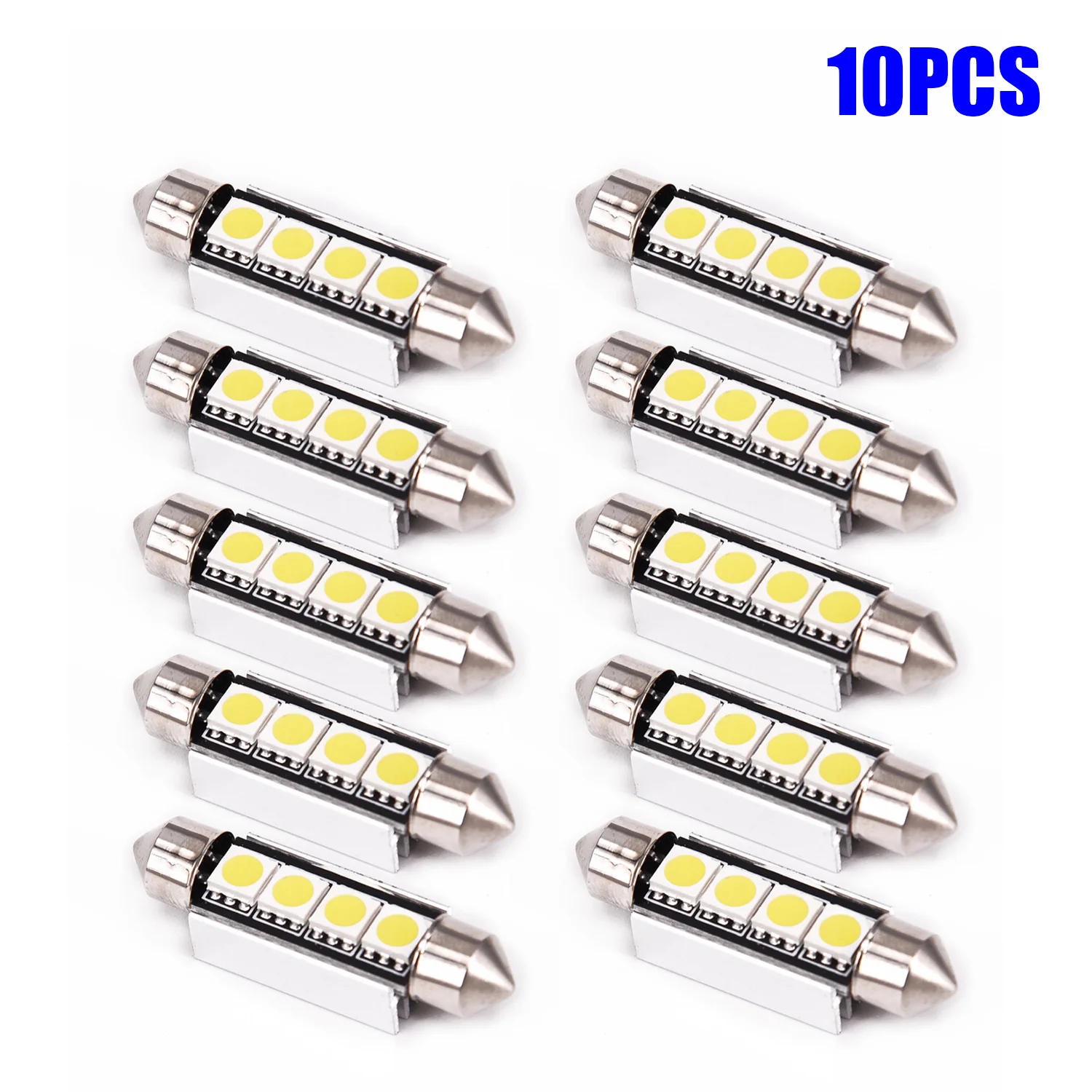 Белый 12 V 42mm 4 SMD купольный гирляндная шина Canbus без ошибок Автомобильный светодиодный лампочка 160-180LM