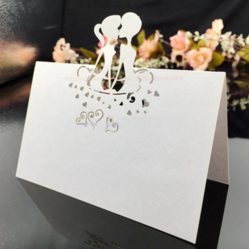 50pcs Kiss Laser Cut Table Name Place Cards Favor Table Name Message Setting Card Baby Shower Wedding Birthday Party Supplies (3)