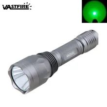 350LM светодиодный зеленый тактический фонарь Карманный Электрический охотничий фонарь+ охотничье крепление+ 18650 Батарейный комплект+ коробка+ дистанционный переключатель давления