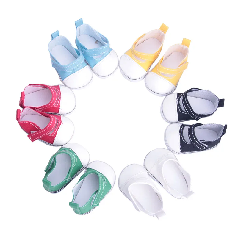 Différents styles de chaussures en toile accessoires de poupée pour 43cm cadeau de bébé