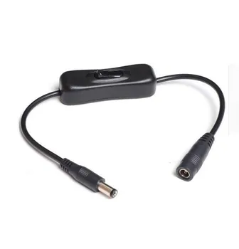 

30CM DC 5.2 2.1 Cable with Switch LED Strip DC Power Cord 50PCS
