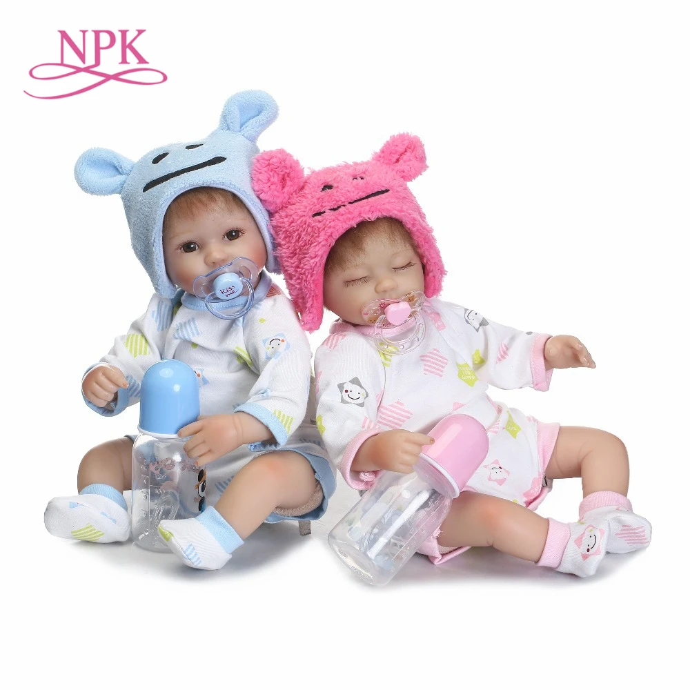 

NPK 40cm Silicone Reborn Boneca Realistic Fashion Baby Dolls For Children Birthday Gift toys Bebes Newborn Dolls