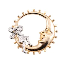 New fashion lovely beautiful angel moon texture girl corsage brooch badge pin 2017 pins accessories factory direct sale