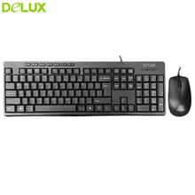 Delux беспроводной клавиатуры Мышь комбо K6300+ M138 комплект оптический, эргономический 1200 Точек на дюйм USB бесшумный Водонепроницаемый клавиатура для Офис ноутбук