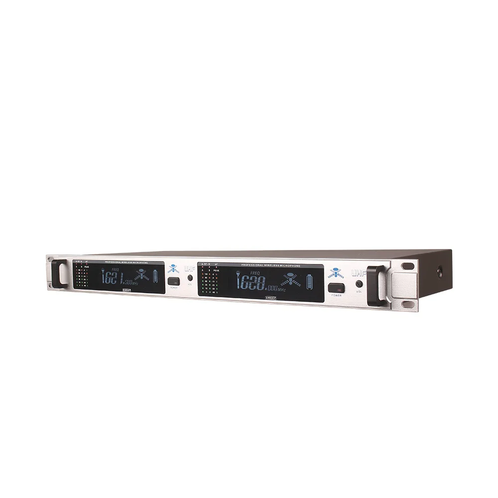 ميكروفون لاسلكي نظام 308GT ميكروفون مهني 2 قناة UHF الديناميكي المهنية 2 مؤتمر معقوفة سطح المكتب