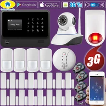 Золотой безопасности DIY G90B плюс Wi-Fi 2G 3g GSM WCDMA автодозвон охранной сигнализации умный дом система сигнализации pir детектор двери Сенсор IP Камера