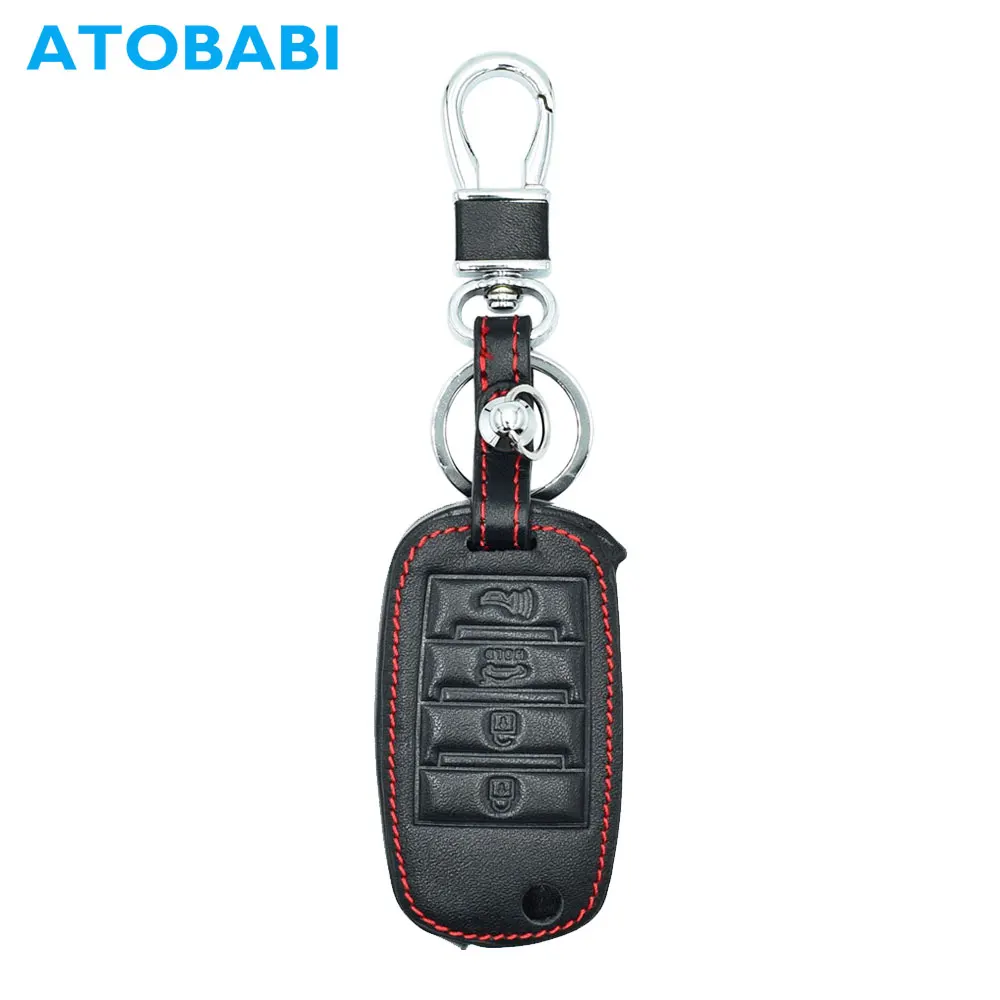 ATOBABI Leather Flip Car Key Case For Kia Cerato K3 Optima K5 Rio Forte