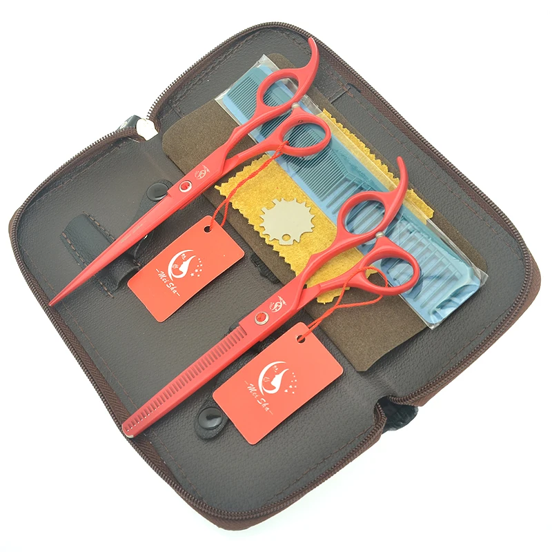 

Meisha 7.0" Hairdresser's Hair Cutting Shears Japan 9CR 6.5" Professional Barber Thinning Scissors Hair Clipper with Case HA0457