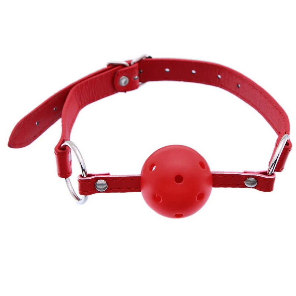 Red font b Sex b font Harness Mouth Solid Ball Gag Breathable Restraints Exciting For Couple