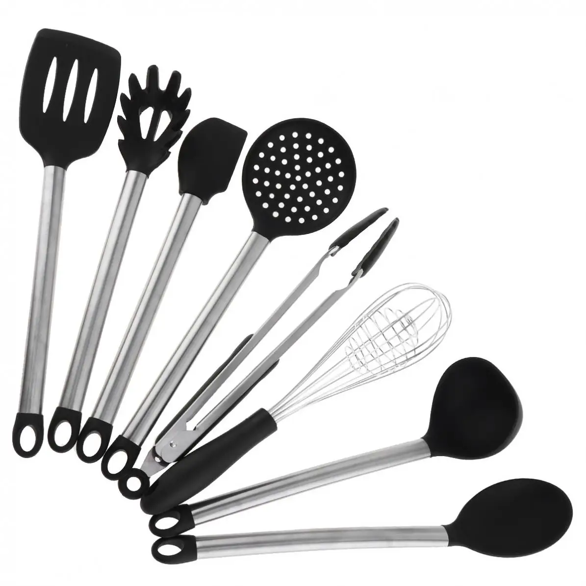 8 шт./лот, гибкие силиконовые инструменты для приготовления пищи, кухонные принадлежности, антипригарный инструмент для выпечки с круглой ручкой и бигуди