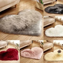 Любовь в форме сердца Искусственный мех Пушистый Противоскользящий ковер для спальни напольный коврик товары для дома