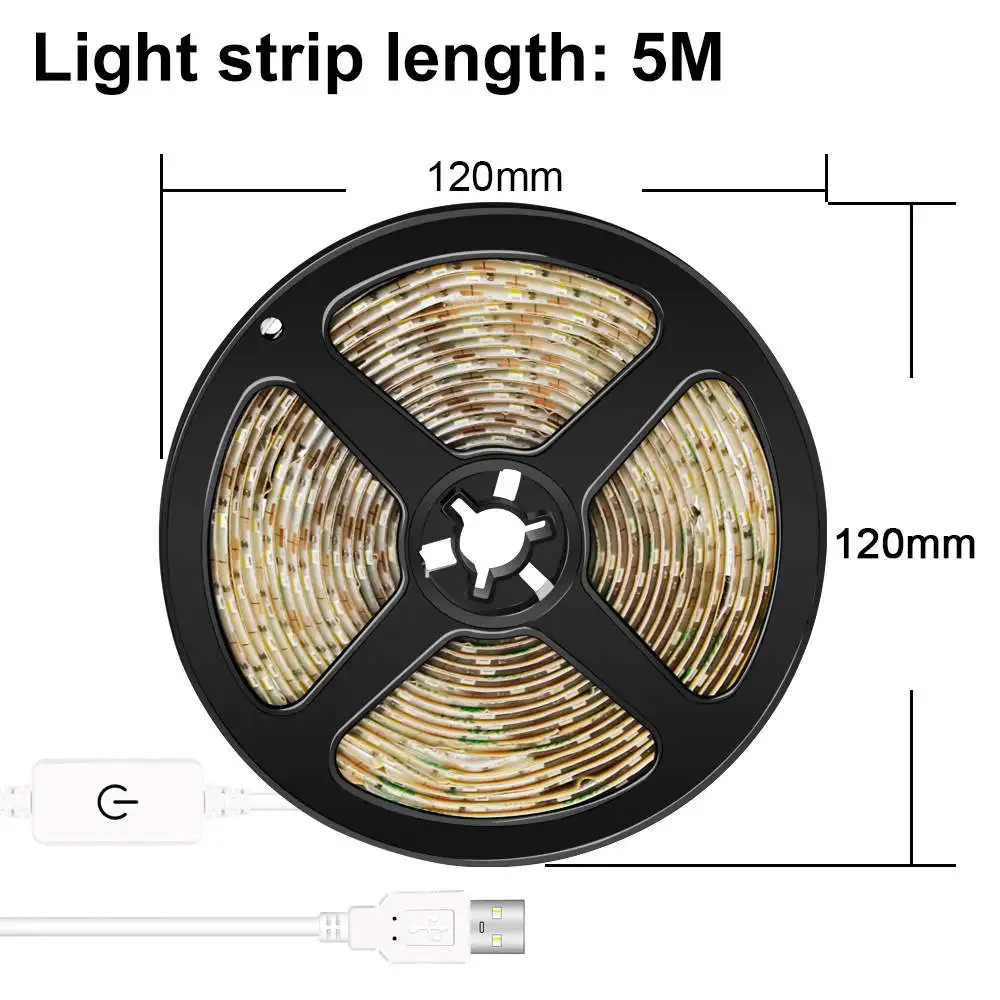 Водонепроницаемый светодиодный гибкий фонарь с регулируемой яркостью USB настенный светильник Tiras светодиодный декоративная ла - Цвет абажура: 5m 300leds