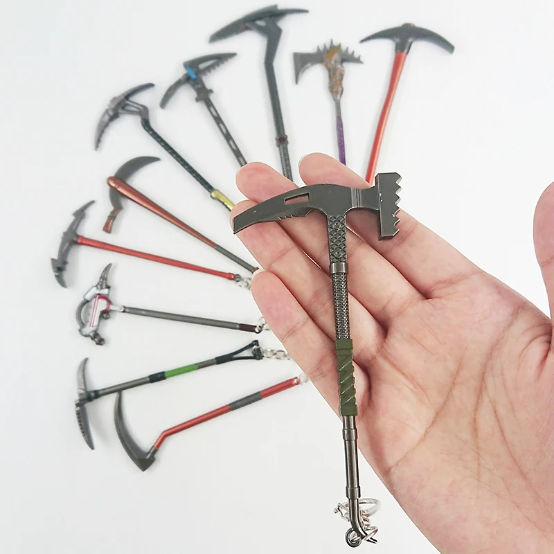 

11 Styles Game tnite Battle Royale Metal Weapon Pickaxe Hoe Model Figure Toys Keychain Collection