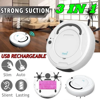 

3-in-1 Auto Sweeping Robot 1800PA Strong Suction Rechargeable Smart Floor Cleaner Home Dry and Wet Sweeping Aspirateur Robot