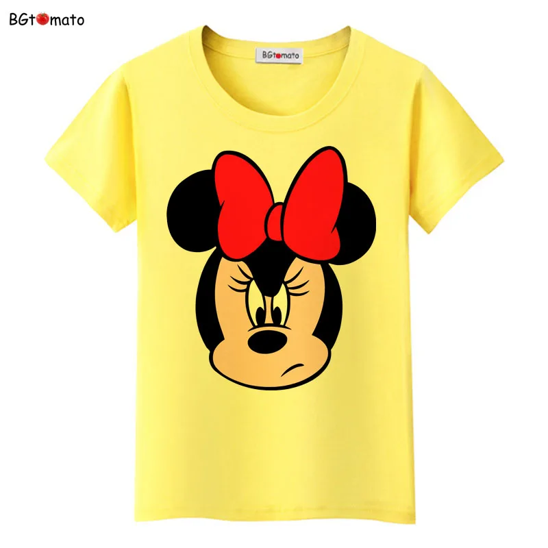 

BGtomato Love ladies Minnie t shirt Women famous cartoon printing shirts Brand Good quality soft tees breathable tops