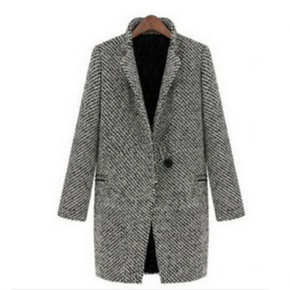 Новые модные шерстяные женские базовые пальто средней длины женская зимняя куртка женская шерстяная Верхняя одежда Casaco Feminino