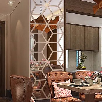 

3D Acrylic Mirror Wall Sticker Geometric Diamond Home Bedroom Living Room TV Background Wall Green Decorative Sticker