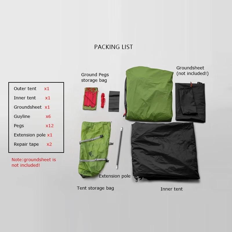 3F UL Gear CangYuan3 Ultralight 15D с силиконовым покрытием от 2 до 3 человек палатка для