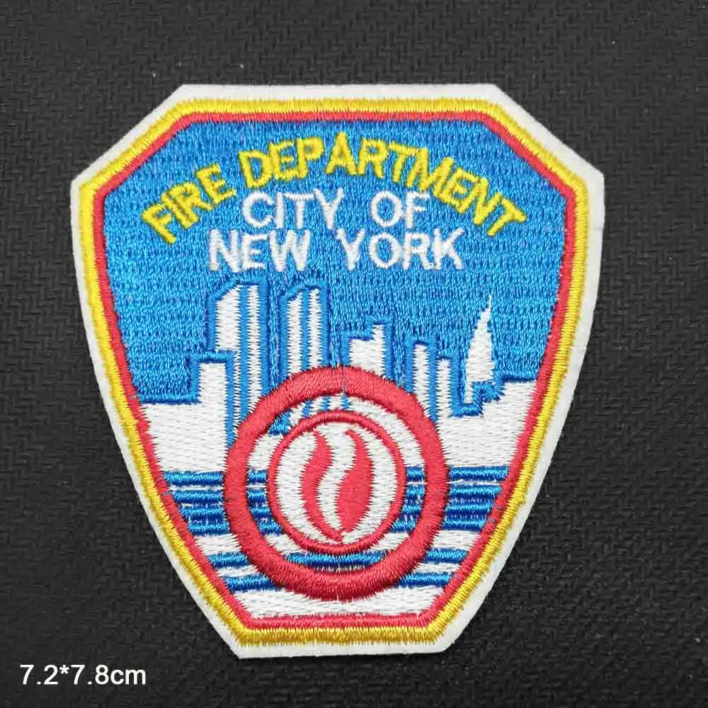 

Fire Department Iron On Embroidered Clothes Patches For Clothing Stickers Garment Wholesale