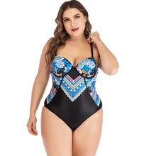 Сексуальный женский купальник размера плюс 6XL на бретельках, цельный бандаж, бикини, пуш-ап, монокини, купальник, купальный костюм, купальный костюм