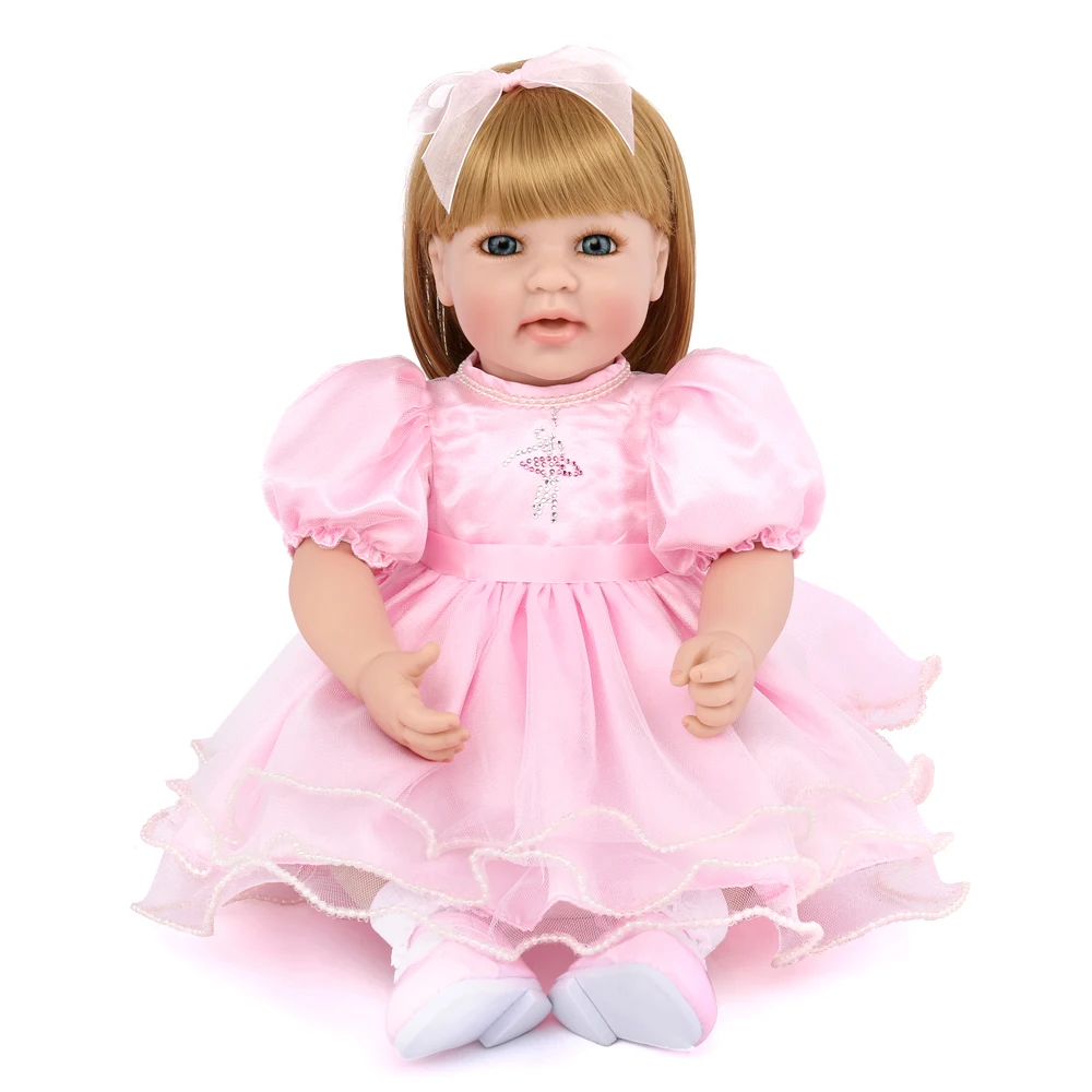 

50cm Beautiful Reborn silicone princess Toddler baby doll vinyl newborn collectible doll clothing model play house babies toy