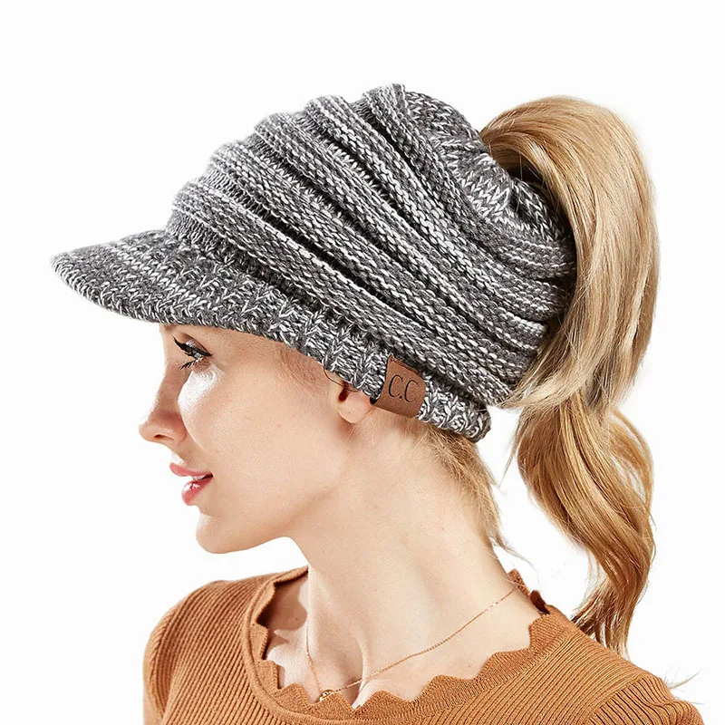 

Fashion Women Baseball Cap 2018 Autumn Winter Knitted Baseball Hats Warm Beanies& Skullies Elegant Sunhats Female Girl Bone Caps