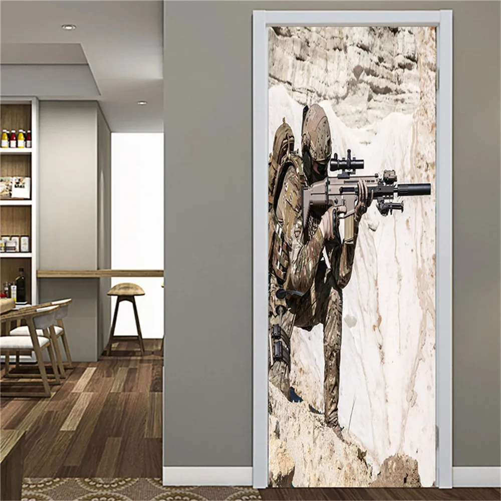 

Custom Size Strategic Game Door Sticker DIY Self-adhesive Waterproof Wallpaper For Living Room Bedroom Home Decor Mural Decals