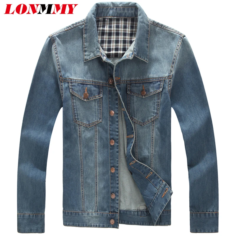 LONMMY 5XL 6XL 7XL Outerwear denim jacket men coat Streetwear ...