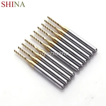 

10pcs/5pcs Milling Cutter Titanium Coated 3.175mm*1.1mm*7mm Knife Carbide End Engraving Bit CNC/PCB Machinery Rotary Burr Tools