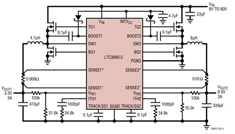 LTC3890 LTC3890EGN 3 LTC3890IGN LTC3890HGN LTC3890MPGN 60V Low IQ двойной 2 фазный синхронный понижающий DC/DC