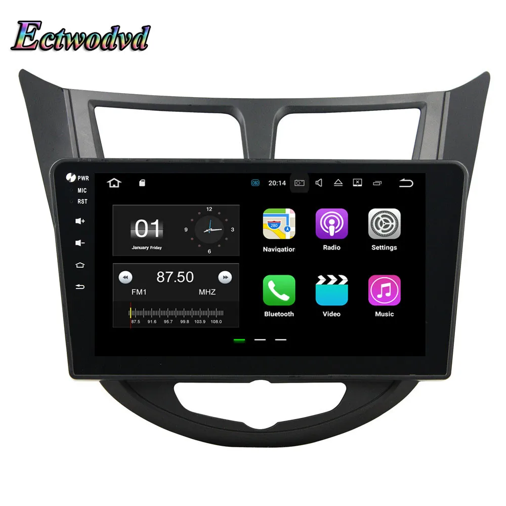 Discount Ectwodvd Octa Core 4G RAM 64G ROM Android 9.0 Car Multimedia DVD Player GPS HeadUnit for Hyundai Verna,Accent,Solaris 2011-2012 14