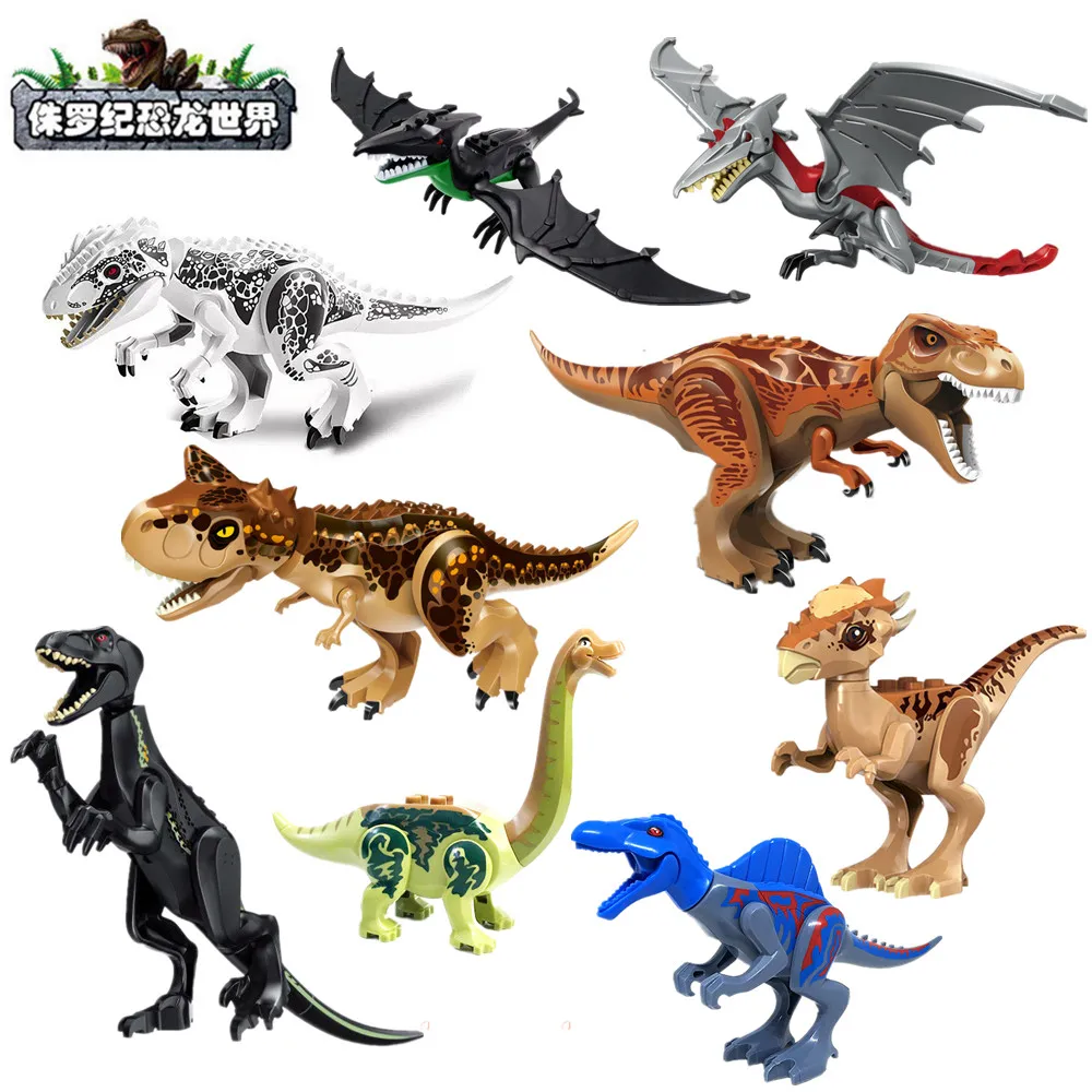 

2019 Jurassic World 2 Park Dinosaurs Indoraptor Pterosauria Baryonyx Dino Building Blocks Figures Learning Toys For Children