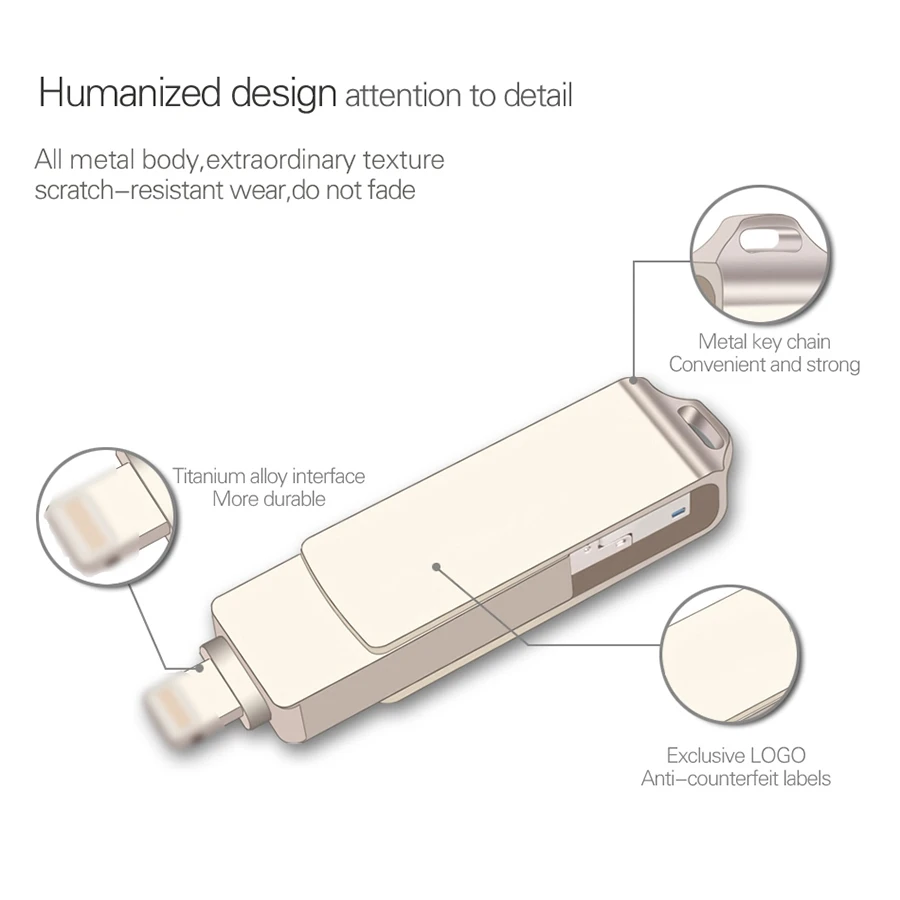 Металл Usb флешка Otg накопитель Usb 3,0 флэш-накопитель для Iphone X/8 плюс/8/7 Plus Usb Memory Stick