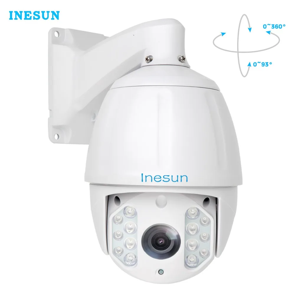 

Inesun 7inch Outdoor PTZ IP Security Camera 30x Optical Zoom 2MP/4MP Super HD 2688x1520 High Speed Dome 500ft IR Night Vision