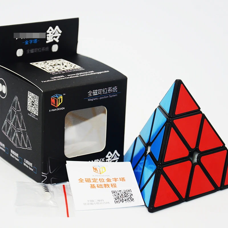Mofangge X-man, колокольчик, магнитная пирамида, волшебный куб, Qiyi, треугольный куб, скоростная головоломка, развивающие игрушки для детей, Cubo Magico