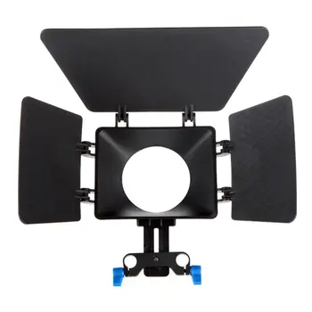 

Top Deals Matte Box Sunshade for 15mm Rail Rod Support DSLR 5DII 60D D90 550D 600D black