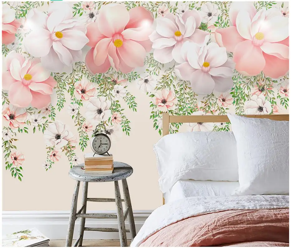 

3d wallpaper custom photo Flowers hand-painted watercolor rattan living room Home decor 3d wall murals wallpaper for walls 3 d