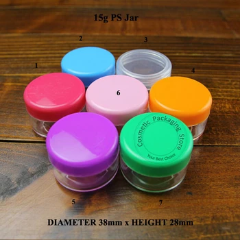 

100pcs/Lot Promotion Plastic 15g Cream Jar Empty Eyeshadow 1/2OZ Cosmetic Packaging Container 15ml Refillable Bottle Small Vail