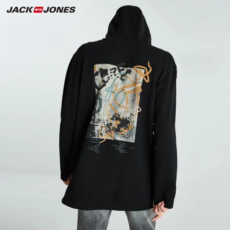 JackJones Осенняя мужская классная толстовка с капюшоном и надписью, мужская одежда 218333533