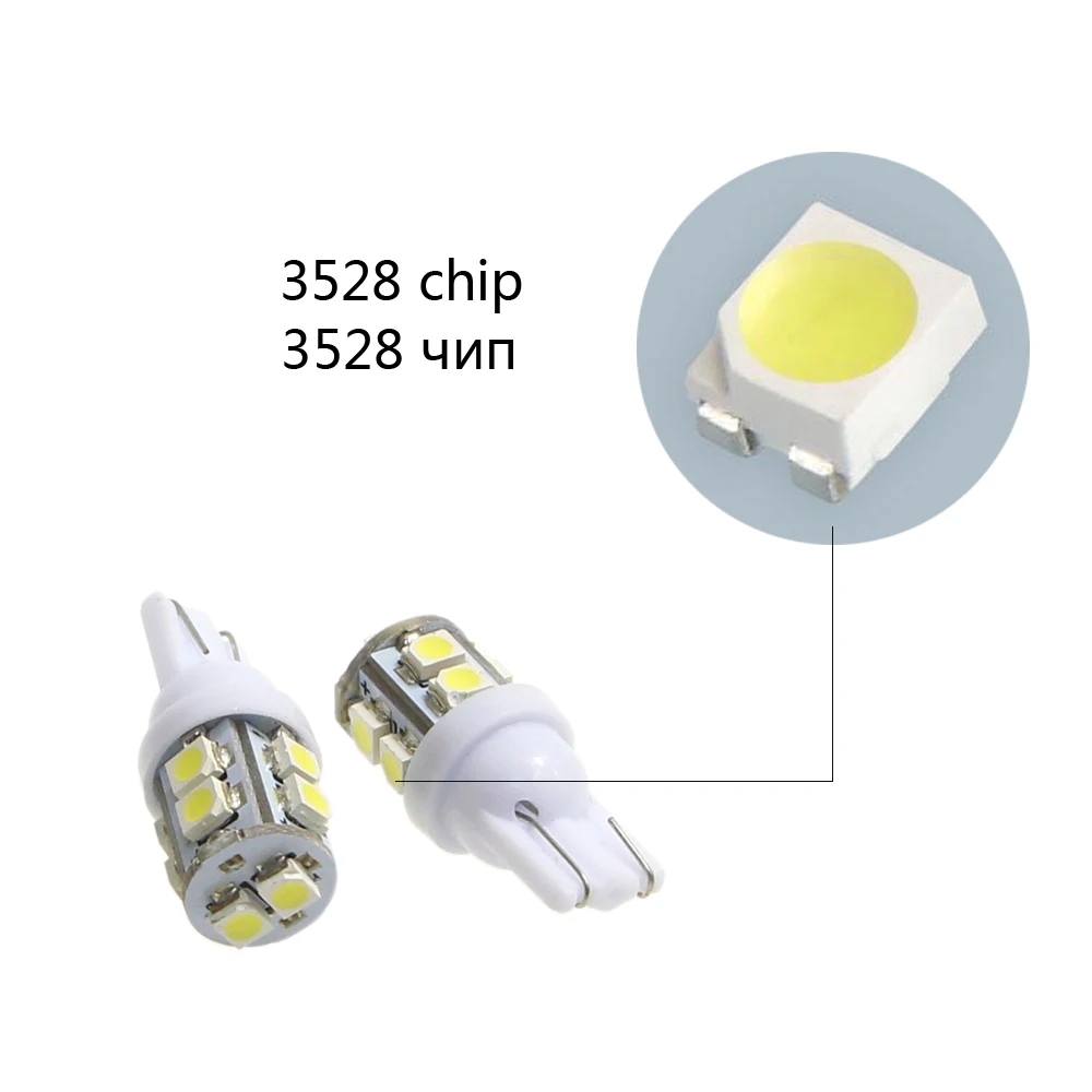 KEIN 100 шт. 168 194 w5w t10 Светодиодные Автомобильные лампы 3528 10smd 12V светодиодных фар для