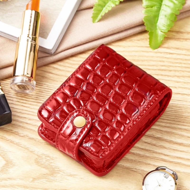 Portable Lipsticks Bags Makeup Organizer Women Girls Mini Lipstick Bag Mirror Beauty Cosmetics Holder Case Accessories