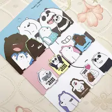 4 шт./упак. Bear Naked Закладка-магнит Бумага зажим Школа канцелярских товаров Эсколар. подарочные канцелярские товары