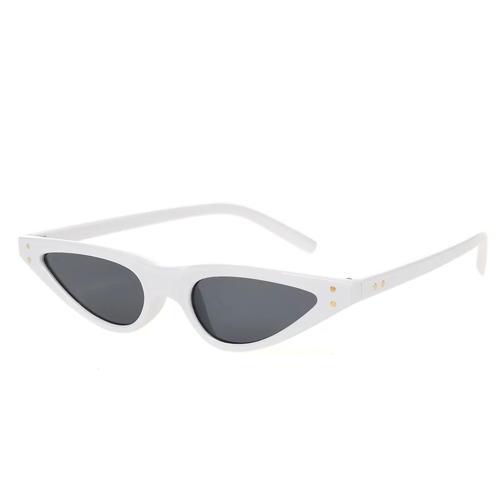 Винтажные женские солнцезащитные очки кошачий глаз, брендовые дизайнерские ретро солнцезащитные очки, женские солнцезащитные очки UV400, очки для вождения - Цвет оправы: Белый