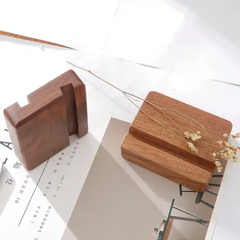 

ELEGANT decor Simple mobile phone holder black walnut creative mobile phone base lazy desktop special customized for bulk order