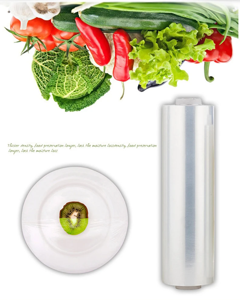 1 Pe,Fresh keeping filmplastic wrap,fruit,Fresh,vegetables,food,Stretch film,kitchen,High viscosity,Freezicial,Hotel,Slimming,Beauty,Packed fast food,dustproof,protection (5)