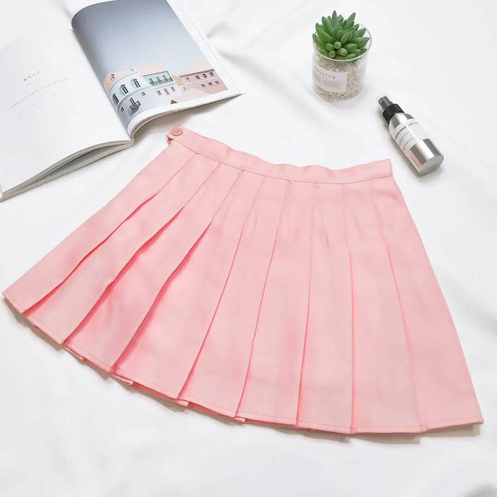 Harajuku/плотная мини-юбка для женщин и девочек; Модная Летняя Сексуальная плиссированная юбка с высокой талией; юбка в клетку для костюмированной вечеринки; милые женские юбки - Цвет: Pink