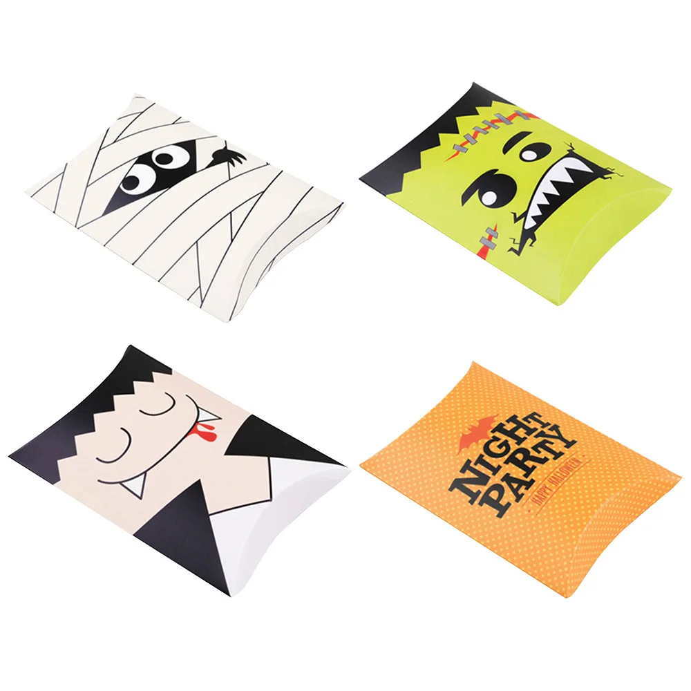 

20Pcs/Lot Creative Packaging Gift Candy Pillow Box Funny Halloween Ghost Paper Bags Party Wedding Supplies