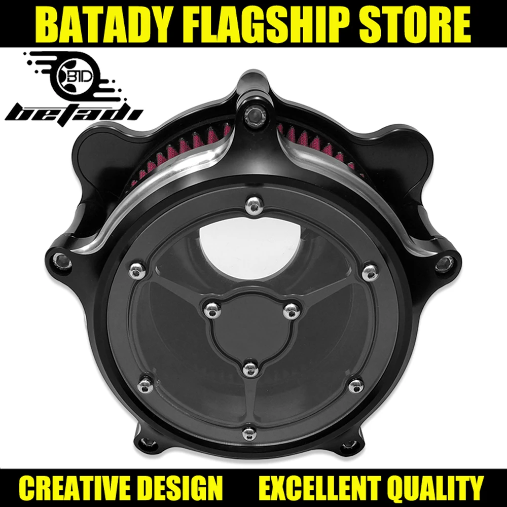 

Black Motorcycle Intake Air Cleaner System For Harley Sportster XL883 XL1200 Softtail Glide Touring Dyna FXDB Air Filter 00-18
