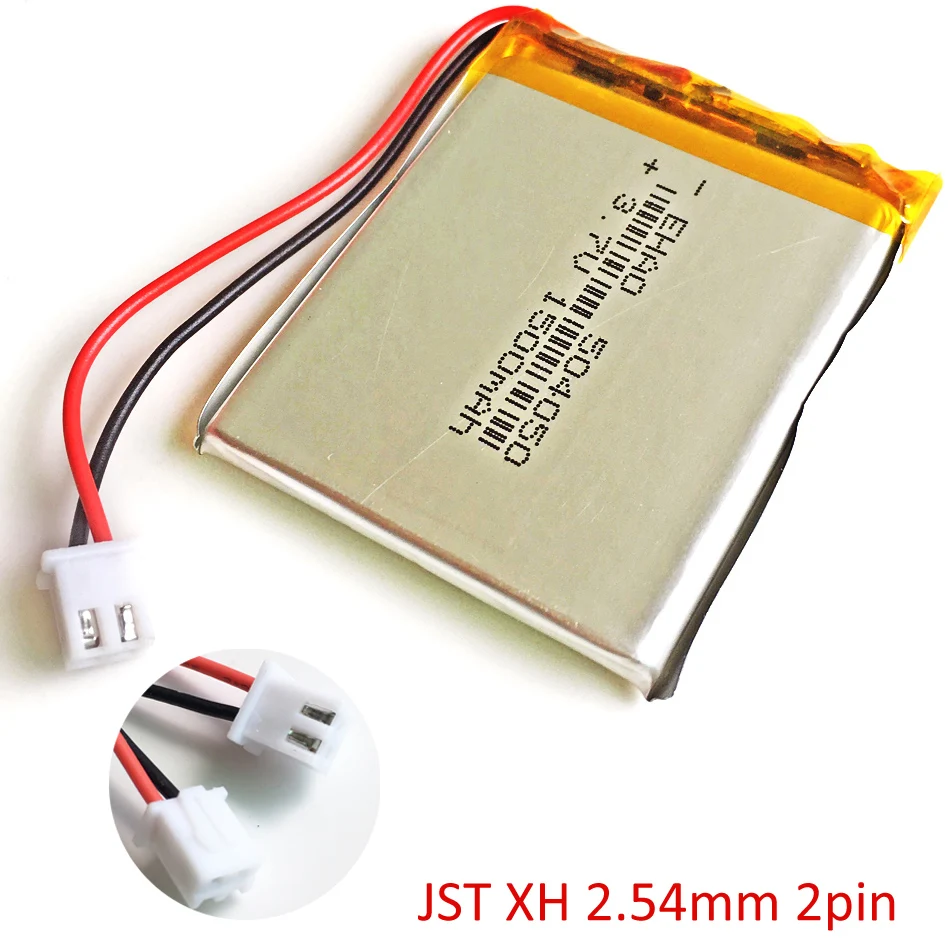 JST XHR 2 54 мм 2-контактный 504050 3 7 в 1500 мАч перезаряжаемый аккумулятор lipo